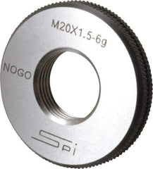 SPI - M20x1.5 No Go Single Ring Thread Gage - Class 6G, Oil Hardened Nonshrinking Steel (OHNS), NPL Traceability Certification Included - Eagle Tool & Supply
