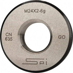 SPI - M24x2 Go Single Ring Thread Gage - Class 6G, Oil Hardened Nonshrinking Steel (OHNS), NPL Traceability Certification Included - Eagle Tool & Supply