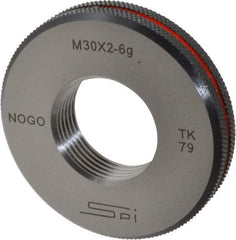 SPI - M30x2 No Go Single Ring Thread Gage - Class 6G, Oil Hardened Nonshrinking Steel (OHNS), NPL Traceability Certification Included - Eagle Tool & Supply
