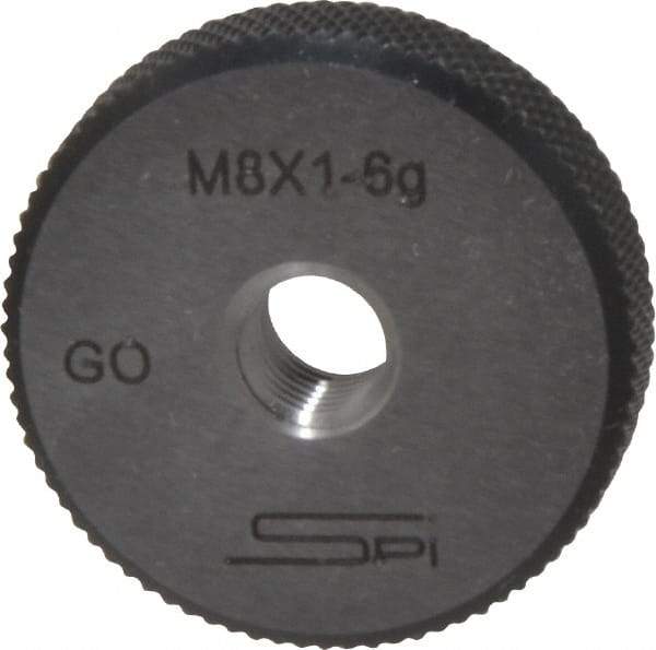 SPI - M8x1 Go Single Ring Thread Gage - Class 6G, Oil Hardened Nonshrinking Steel (OHNS), NPL Traceability Certification Included - Eagle Tool & Supply