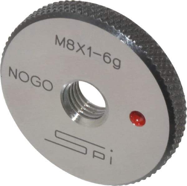 SPI - M8x1 No Go Single Ring Thread Gage - Class 6G, Oil Hardened Nonshrinking Steel (OHNS), NPL Traceability Certification Included - Eagle Tool & Supply