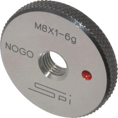 SPI - M8x1 No Go Single Ring Thread Gage - Class 6G, Oil Hardened Nonshrinking Steel (OHNS), NPL Traceability Certification Included - Eagle Tool & Supply