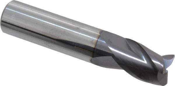 ProMax - 1/2", 3 Flute, Single End, Solid Carbide, 0.02" Corner Radius End Mill - 2-1/2" OAL, 35° Helix, Right Hand Flute, 5/8" LOC, Right Hand Cut - Eagle Tool & Supply