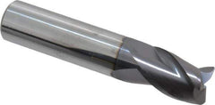 ProMax - 1/2", 3 Flute, Single End, Solid Carbide, 0.02" Corner Radius End Mill - 2-1/2" OAL, 35° Helix, Right Hand Flute, 5/8" LOC, Right Hand Cut - Eagle Tool & Supply