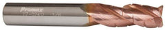 ProMax - 5/8" Diam, 1-1/4" LOC, 3 Flute Solid Carbide Roughing & Finishing Corner Radius End Mill - TiCN Finish, 3-1/2" OAL, 5/8" Shank Diam, Weldon Shank, 35° Helix, Centercutting - Eagle Tool & Supply