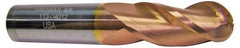 ProMax - 3/4" Diam, 1-5/8" LOC, 3 Flute Solid Carbide Ball End Mill - TiCN Finish, Single End, 4" OAL, 3/4" Shank Diam, Spiral Flute - Eagle Tool & Supply