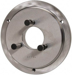 Buck Chuck Company - Adapter Back Plate for 8" Diam Self Centering Lathe Chucks - D1-4 Mount, 2.406" Through Hole Diam, 6.283mm ID, 7.87" OD, 0.714" Flange Height, Steel - Eagle Tool & Supply