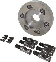 Buck Chuck Company - Adapter Back Plate for 6" Diam Self Centering Lathe Chucks - D1-6 Mount, 1.8" Through Hole Diam, 4.906mm ID, 7.13" OD, 1.413" Flange Height, Steel - Eagle Tool & Supply