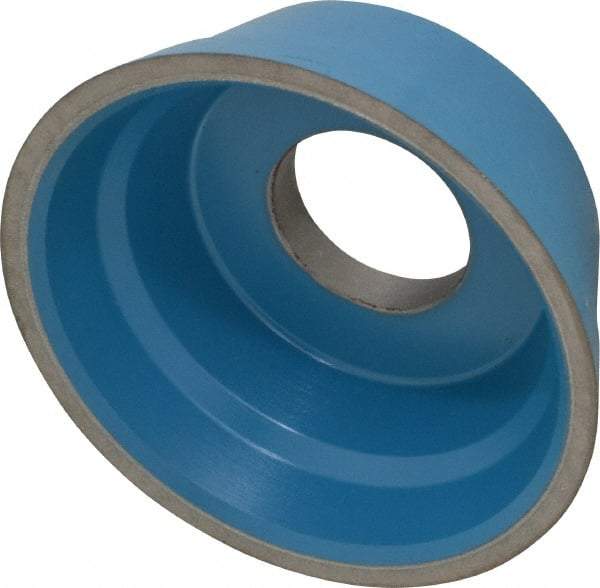 Norton - 3-3/4" Diam, 1-1/4" Hole Size, 1-1/2" Overall Thickness, 150 Grit, Type 11 Tool & Cutter Grinding Wheel - Very Fine Grade, Diamond, R Hardness, Resinoid Bond - Eagle Tool & Supply