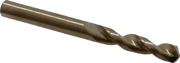 Cleveland - 0.257" 135° Parabolic Flute Cobalt Screw Machine Drill Bit - Oxide/Gold Finish, Right Hand Cut, 1-7/16" Flute Length, 2-5/8" OAL, Split Point, Straight Shank - Eagle Tool & Supply