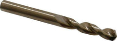 Cleveland - 0.257" 135° Parabolic Flute Cobalt Screw Machine Drill Bit - Oxide/Gold Finish, Right Hand Cut, 1-7/16" Flute Length, 2-5/8" OAL, Split Point, Straight Shank - Eagle Tool & Supply