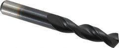 Cleveland - 7/16" 135° Parabolic Flute Cobalt Screw Machine Drill Bit - TiAlN Finish, Right Hand Cut, 2-1/16" Flute Length, 3-7/16" OAL, Split Point, Straight Shank - Eagle Tool & Supply