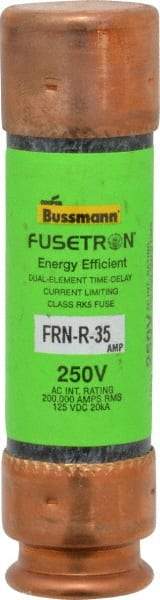 Cooper Bussmann - 125 VDC, 250 VAC, 35 Amp, Time Delay General Purpose Fuse - Fuse Holder Mount, 76.2mm OAL, 20 at DC, 200 (RMS) kA Rating, 13/16" Diam - Eagle Tool & Supply