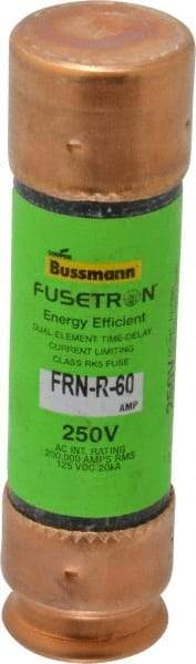 Cooper Bussmann - 125 VDC, 250 VAC, 60 Amp, Time Delay General Purpose Fuse - Fuse Holder Mount, 76.2mm OAL, 20 at DC, 200 (RMS) kA Rating, 13/16" Diam - Eagle Tool & Supply