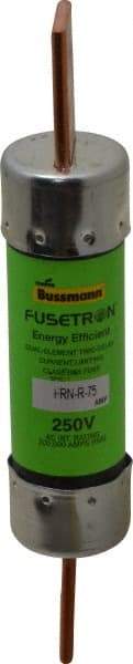 Cooper Bussmann - 250 VAC, 75 Amp, Time Delay General Purpose Fuse - Bolt-on Mount, 5-7/8" OAL, 20 at DC, 200 (RMS) kA Rating, 1-1/16" Diam - Eagle Tool & Supply