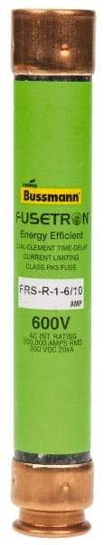 Cooper Bussmann - 300 VDC, 600 VAC, 1.6 Amp, Time Delay General Purpose Fuse - Fuse Holder Mount, 127mm OAL, 20 at DC, 200 (RMS) kA Rating, 13/16" Diam - Eagle Tool & Supply