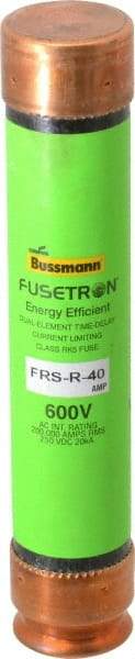 Cooper Bussmann - 250 VDC, 600 VAC, 40 Amp, Time Delay General Purpose Fuse - Fuse Holder Mount, 5-1/2" OAL, 20 at DC, 200 (RMS) kA Rating, 1-1/16" Diam - Eagle Tool & Supply