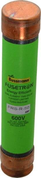 Cooper Bussmann - 250 VDC, 600 VAC, 50 Amp, Time Delay General Purpose Fuse - Fuse Holder Mount, 5-1/2" OAL, 20 at DC, 200 (RMS) kA Rating, 1-1/16" Diam - Eagle Tool & Supply