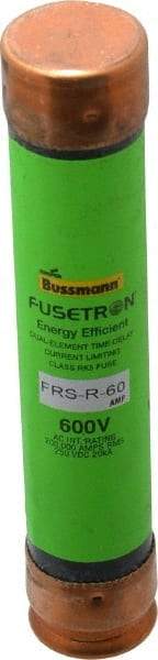 Cooper Bussmann - 250 VDC, 600 VAC, 60 Amp, Time Delay General Purpose Fuse - Fuse Holder Mount, 5-1/2" OAL, 20 at DC, 200 (RMS) kA Rating, 1-1/16" Diam - Eagle Tool & Supply