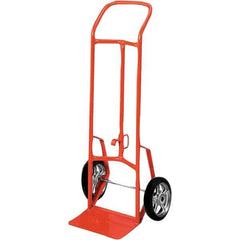 Wesco Industrial Products - 800 Lb Capacity 48" OAH Hand Truck - 14 x 7-1/2" Base Plate, Continuous Handle, Steel, Mold-On Rubber Wheels - Eagle Tool & Supply