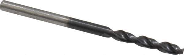 Cleveland - #36 135° Parabolic Flute Cobalt Screw Machine Drill Bit - TiAlN Finish, Right Hand Cut, 13/16" Flute Length, 1-13/16" OAL, Split Point, Straight Shank - Eagle Tool & Supply