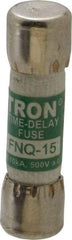 Cooper Bussmann - 500 VAC, 15 Amp, Time Delay General Purpose Fuse - Fuse Holder Mount, 1-1/2" OAL, 10 at AC kA Rating, 13/32" Diam - Eagle Tool & Supply