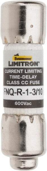 Cooper Bussmann - 300 VDC, 600 VAC, 1.3 Amp, Time Delay General Purpose Fuse - Fuse Holder Mount, 1-1/2" OAL, 200 at AC (RMS) kA Rating, 13/32" Diam - Eagle Tool & Supply