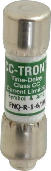 Cooper Bussmann - 300 VDC, 600 VAC, 1.6 Amp, Time Delay General Purpose Fuse - Fuse Holder Mount, 1-1/2" OAL, 200 at AC (RMS) kA Rating, 13/32" Diam - Eagle Tool & Supply