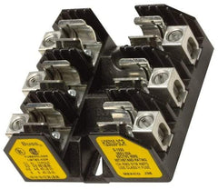 Cooper Bussmann - 3 Pole, 8 to 1/0 AWG, 250 VAC/VDC, 100 Amp, Screw Mount Fuse Block - 7.36 Inch Long x 4.94 Inch Wide x 2.06 Inch High Block - Eagle Tool & Supply