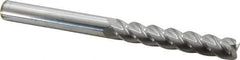 Accupro - 1/2", 4 Flute, Single End, Solid Carbide, 0.03" Corner Radius End Mill - 6" OAL, 40° Helix, Right Hand Flute, 3" LOC, Right Hand Cut - Eagle Tool & Supply