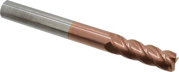 Accupro - 5/8", 4 Flute, Single End, Solid Carbide, 0.03" Corner Radius End Mill - 6" OAL, 40° Helix, Right Hand Flute, 2" LOC, Right Hand Cut - Eagle Tool & Supply