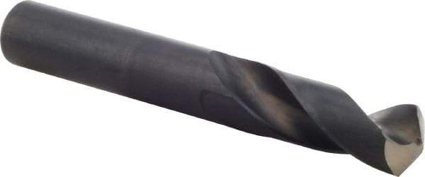 Guhring - 16.5mm 118° Spiral Flute High Speed Steel Screw Machine Drill Bit - Oxide Finish, Right Hand Cut, 60mm Flute Length, 119mm OAL, Standard Point, Straight Shank - Eagle Tool & Supply