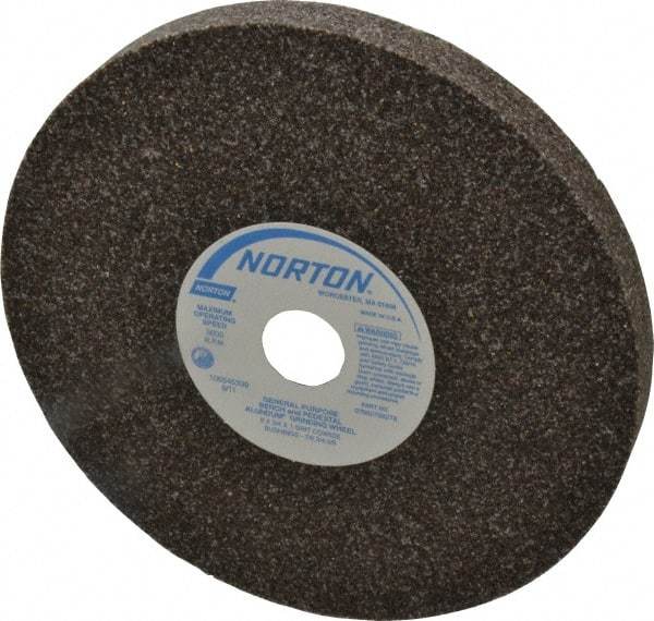 Norton - 36 Grit Aluminum Oxide Bench & Pedestal Grinding Wheel - 8" Diam x 1" Hole x 3/4" Thick, 3600 Max RPM, Very Coarse/Coarse Grade - Eagle Tool & Supply