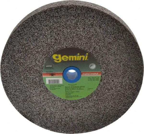 Norton - 24 Grit Aluminum Oxide Bench & Pedestal Grinding Wheel - 8" Diam x 1" Hole x 1" Thick, 3600 Max RPM, Very Coarse Grade - Eagle Tool & Supply