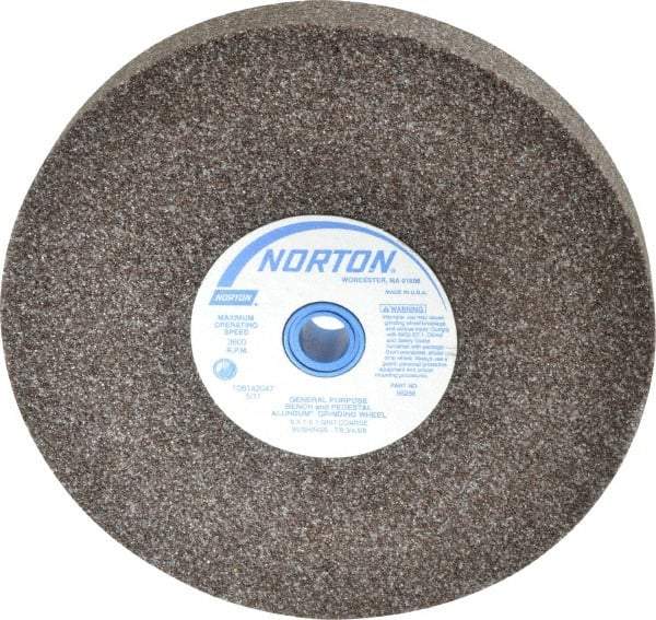 Norton - 36 Grit Aluminum Oxide Bench & Pedestal Grinding Wheel - 8" Diam x 1" Hole x 1" Thick, 3600 Max RPM, Very Coarse/Coarse Grade - Eagle Tool & Supply