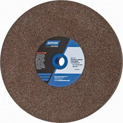 Norton - 60/80 Grit Aluminum Oxide Bench & Pedestal Grinding Wheel - 8" Diam x 1" Hole x 1" Thick, 3600 Max RPM, Medium Grade - Eagle Tool & Supply