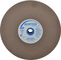 Norton - 100 Grit Aluminum Oxide Bench & Pedestal Grinding Wheel - 8" Diam x 1" Hole x 1" Thick, 3600 Max RPM, Fine Grade - Eagle Tool & Supply