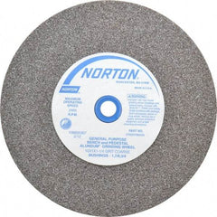 Norton - 36 Grit Aluminum Oxide Bench & Pedestal Grinding Wheel - 10" Diam x 1-1/4" Hole x 1" Thick, 2485 Max RPM, Very Coarse/Coarse Grade - Eagle Tool & Supply