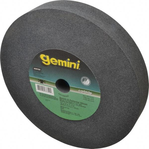 Norton - 60 Grit Silicon Carbide Bench & Pedestal Grinding Wheel - 12" Diam x 1-1/4" Hole x 2" Thick, 2070 Max RPM, Medium Grade - Eagle Tool & Supply