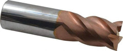 ProMax - 1", 1-3/4" LOC, 1" Shank Diam, 4" OAL, 4 Flute, Solid Carbide Square End Mill - Single End, TiCN Finish, Spiral Flute, 40° Helix, Centercutting, Right Hand Cut, Right Hand Flute, Series 111 - Eagle Tool & Supply