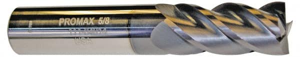 ProMax - 9/16", 1-1/4" LOC, 9/16" Shank Diam, 3-1/2" OAL, 4 Flute, Solid Carbide Square End Mill - Eagle Tool & Supply