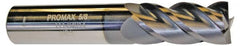 ProMax - 9/16", 1-1/4" LOC, 9/16" Shank Diam, 3-1/2" OAL, 4 Flute, Solid Carbide Square End Mill - Eagle Tool & Supply