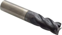ProMax - 5/8", 1-1/4" LOC, 5/8" Shank Diam, 3-1/2" OAL, 4 Flute, Solid Carbide Square End Mill - Single End, AlTiN Finish, Spiral Flute, 40° Helix, Centercutting, Right Hand Cut, Right Hand Flute, Series 111 - Eagle Tool & Supply