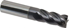 ProMax - 3/4", 1-5/8" LOC, 3/4" Shank Diam, 4" OAL, 4 Flute, Solid Carbide Square End Mill - Single End, AlTiN Finish, Spiral Flute, 40° Helix, Centercutting, Right Hand Cut, Right Hand Flute, Series 111 - Eagle Tool & Supply