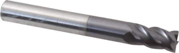 ProMax - 5/16", 1/2" LOC, 5/16" Shank Diam, 2-1/2" OAL, 4 Flute, Solid Carbide Square End Mill - Single End, AlTiN Finish, Spiral Flute, 40° Helix, Centercutting, Right Hand Cut, Right Hand Flute, Series 111 - Eagle Tool & Supply