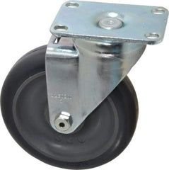 Albion - 5" Diam x 1-1/4" Wide x 6-3/16" OAH Top Plate Mount Swivel Caster - Polyurethane, 350 Lb Capacity, Ball Bearing, 2-1/2 x 3-5/8" Plate - Eagle Tool & Supply