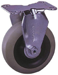Albion - 3-1/2" Diam x 1-1/4" Wide x 4-11/16" OAH Top Plate Mount Rigid Caster - Cast Iron, 350 Lb Capacity, Plain Bearing, 2-1/2 x 3-5/8" Plate - Eagle Tool & Supply
