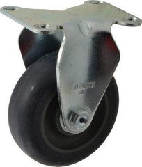 Albion - 3-1/2" Diam x 1-1/4" Wide x 4-11/16" OAH Top Plate Mount Rigid Caster - Polyurethane, 350 Lb Capacity, Delrin Bearing, 2-1/2 x 3-5/8" Plate - Eagle Tool & Supply