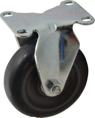 Albion - 4" Diam x 1-1/4" Wide x 5-1/8" OAH Top Plate Mount Rigid Caster - Polyurethane, 350 Lb Capacity, Delrin Bearing, 2-1/2 x 3-5/8" Plate - Eagle Tool & Supply