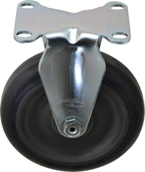 Albion - 5" Diam x 1-1/4" Wide x 6-3/16" OAH Top Plate Mount Rigid Caster - Polyurethane, 350 Lb Capacity, Delrin Bearing, 2-1/2 x 3-5/8" Plate - Eagle Tool & Supply